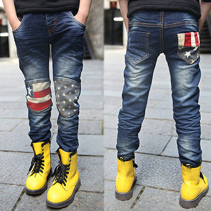 Jongens patchwork jeans