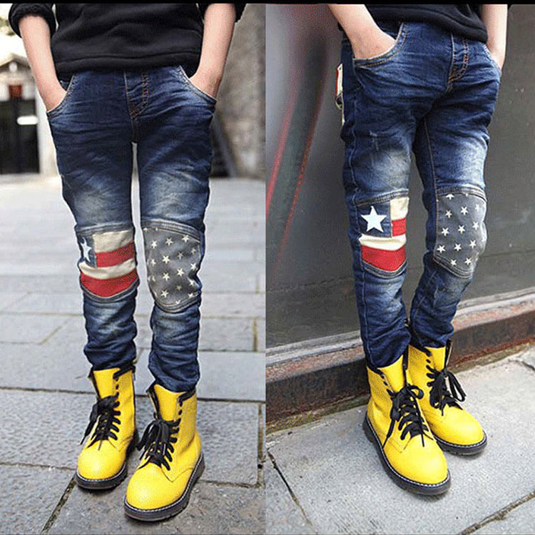 Jongens patchwork jeans