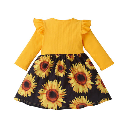 Kinderjurk met zonnebloem print