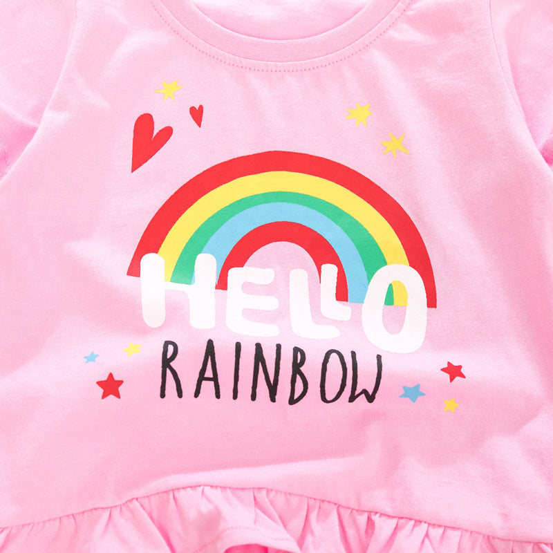 Regenboog meiden t-shirt