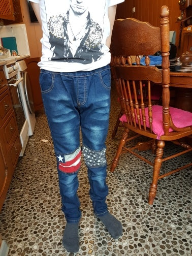 Jongens patchwork jeans